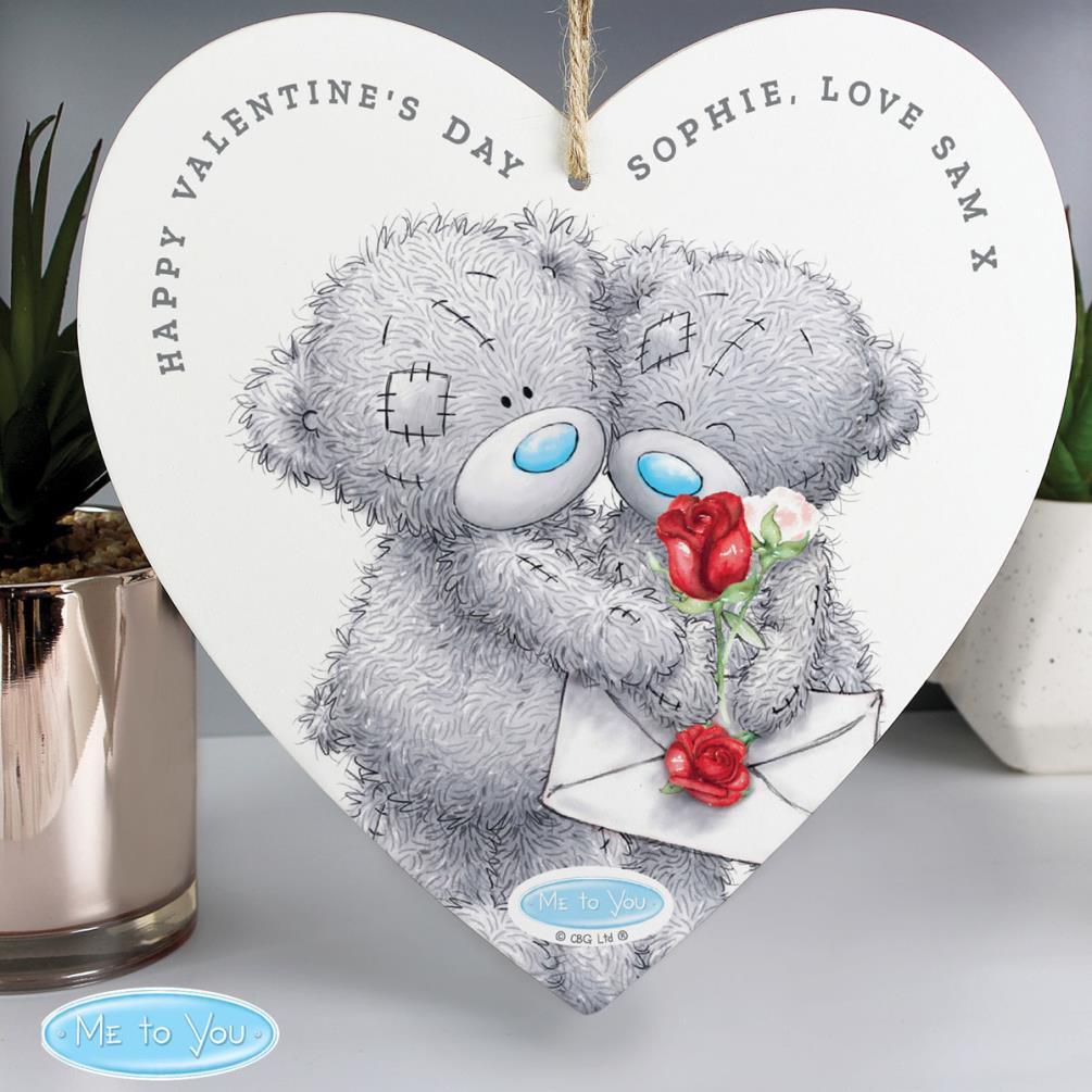 Personalised Me to You Large Wooden Heart Decoration Extra Image 1